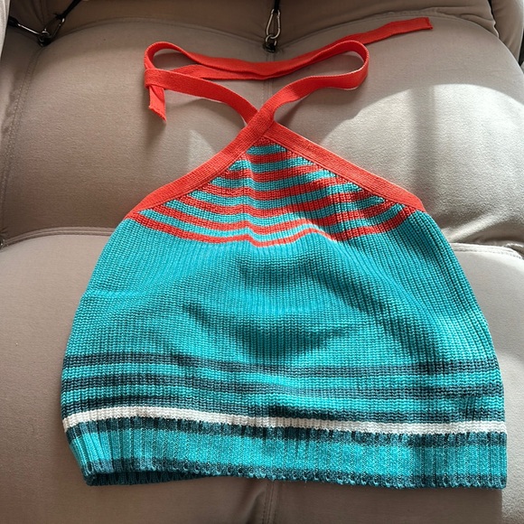 Zara never worn crochet crop top with ties. Size M. - Picture 1 of 2